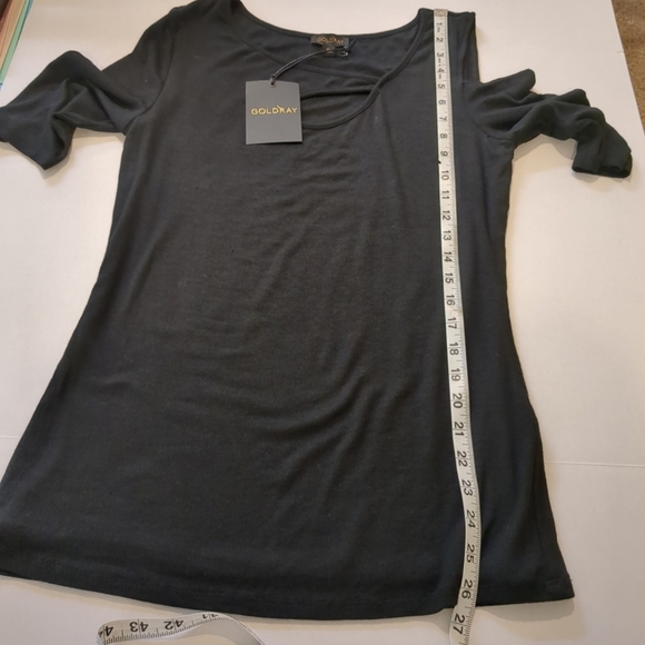 Goldray Women's Garima Asymmetrical Cold Shoulder Black Top , NWT Size XL - Picture 5 of 8